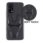 Oppo A55 4G Premium 3D Iron Man Avengers Character Soft Silicone Shockproof Back Cover - Black
