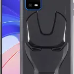 Oppo A55 4G Premium 3D Iron Man Avengers Character Soft Silicone Shockproof Back Cover - Black